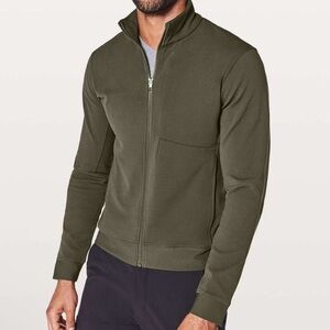 Lululemon  Dark Olive Sojourn Jacket Track Zippered Pockets Warpstreme | Large